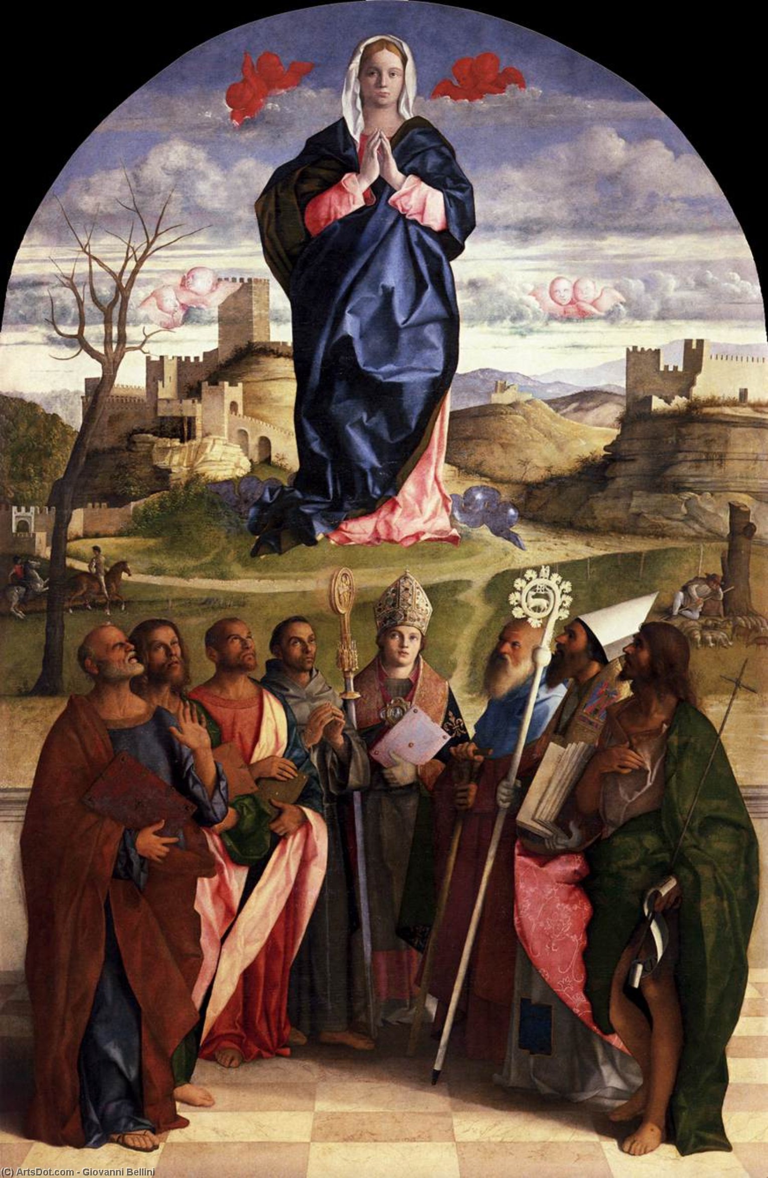 Order Oil Painting Replica Virgin in Glory with Saints, 1510 by Giovanni Bellini (1433-1516, Italy) | ArtsDot.com