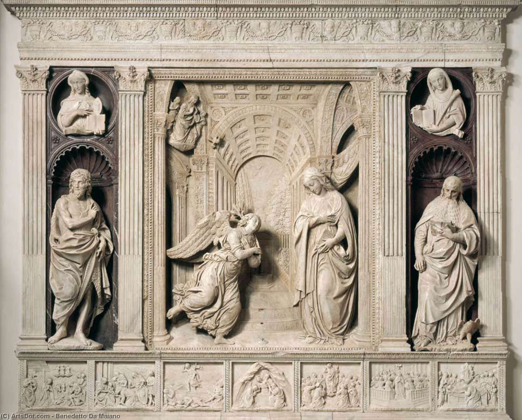 Buy Museum Art Reproductions Altarpiece of the Annunciation by Benedetto Da Maiano (1446-1497, Italy) | ArtsDot.com