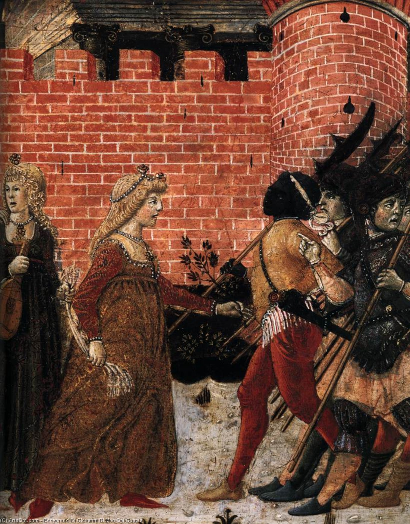 Order Oil Painting Replica The Meeting of Jephthah and his Daughter (detail), 1470 by Benvenuto Di Giovanni Di Meo Del Guasta (1436-1518, Italy) | ArtsDot.com