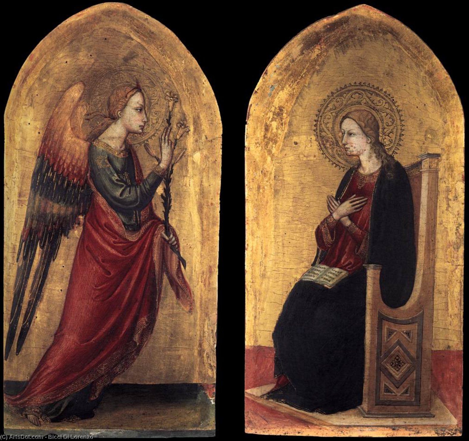 Order Oil Painting Replica The Angel and the Virgin of Annunciation, 1433 by Bicci Di Lorenzo (1350-1427, Italy) | ArtsDot.com