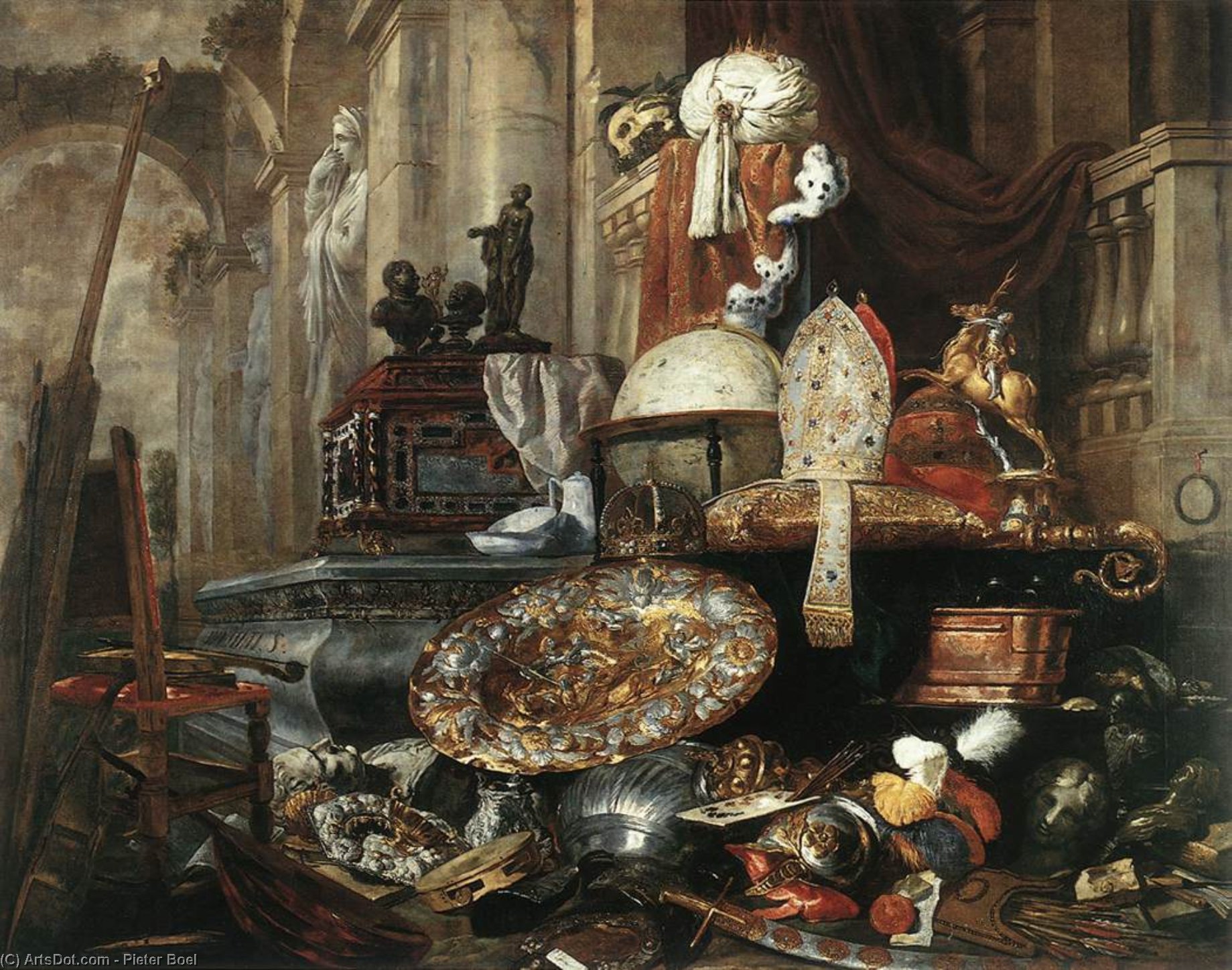 Order Oil Painting Replica Large Vanitas Still-Life, 1663 by Boel Pieter (Boule) (1622-1680, Belgium) | ArtsDot.com