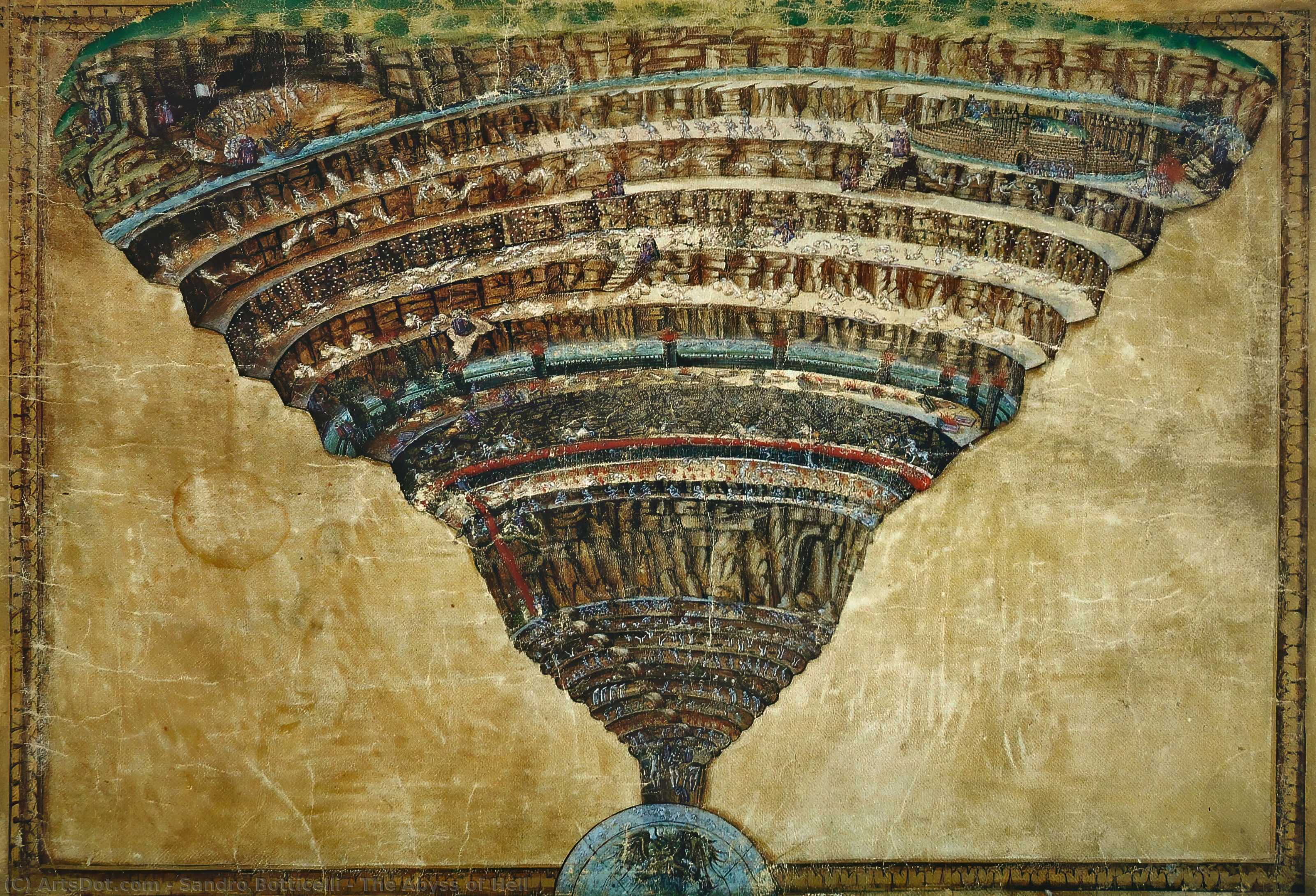Ordinare Riproduzioni Di Quadri L`Abisso dell`Inferno, 1480 di Sandro Botticelli (1445-1510, Italy) | ArtsDot.com
