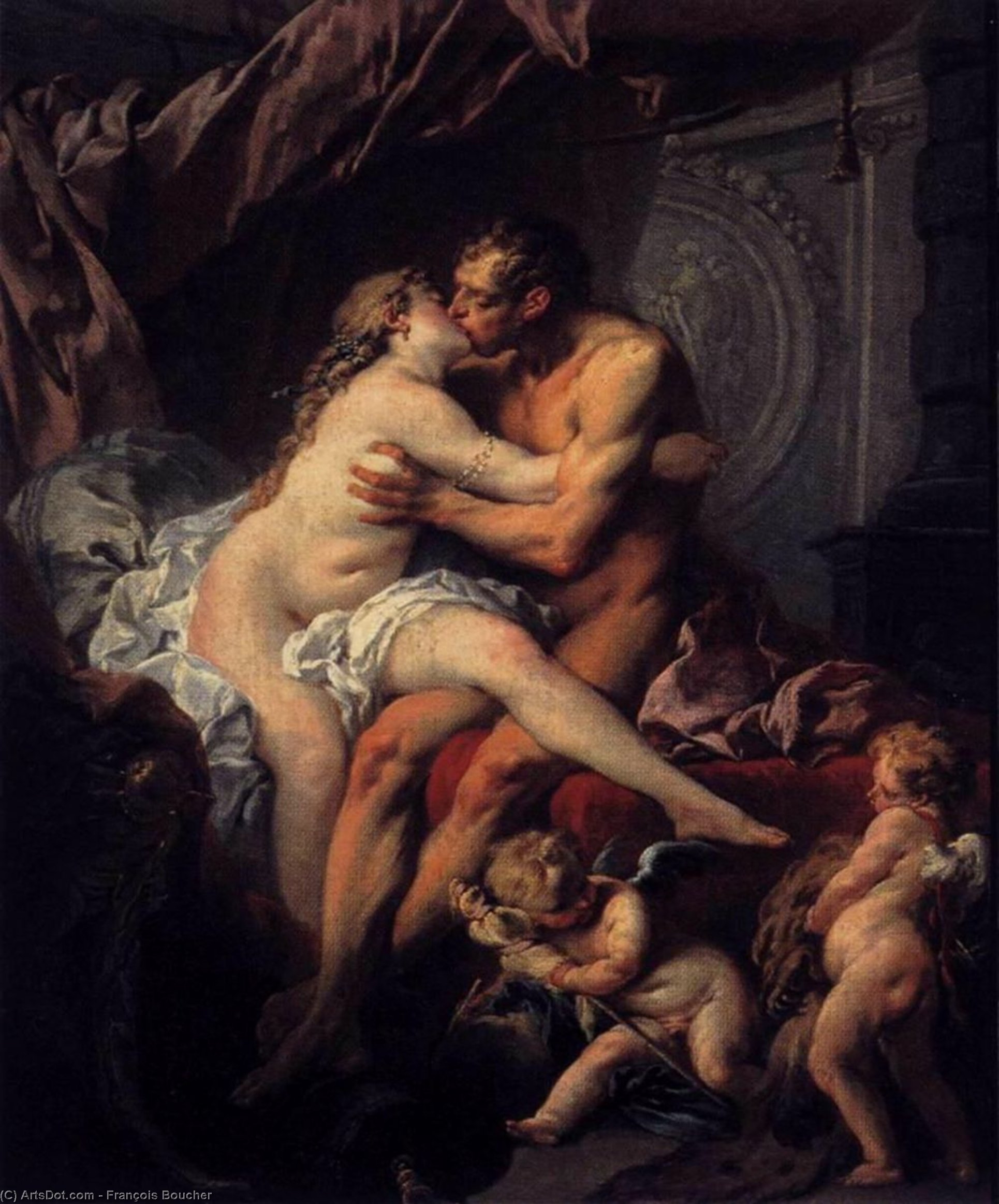 Order Paintings Reproductions Hercules and Omphale, 1735 by François Boucher (1703-1770, France) | ArtsDot.com