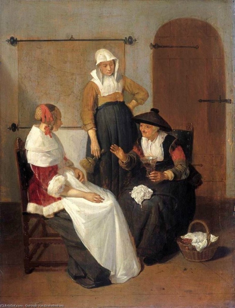 Order Artwork Replica Confidental Conversation, 1661 by Quiringh Gerritsz Van Brekelenkam (1622-1668) | ArtsDot.com
