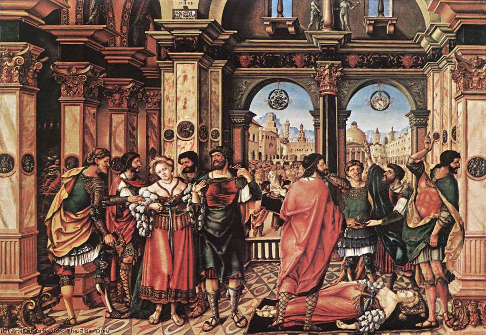 Order Oil Painting Replica The Suicide of Lucretia, 1528 by Jörg The Elder Breu (1475-1537, Germany) | ArtsDot.com