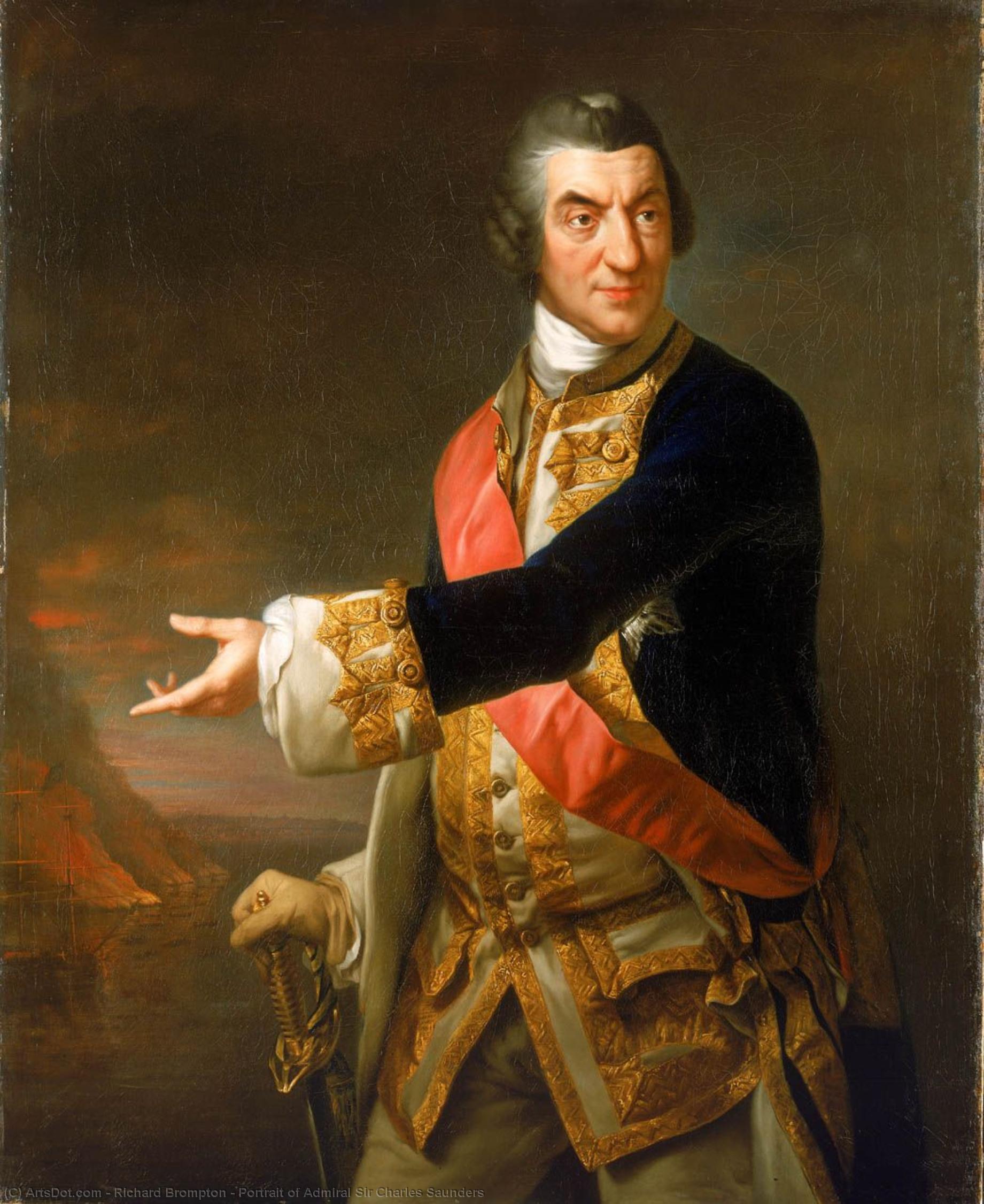 Buy Museum Art Reproductions Portrait of Admiral Sir Charles Saunders, 1772 by Richard Brompton (1734-1783, United Kingdom) | ArtsDot.com