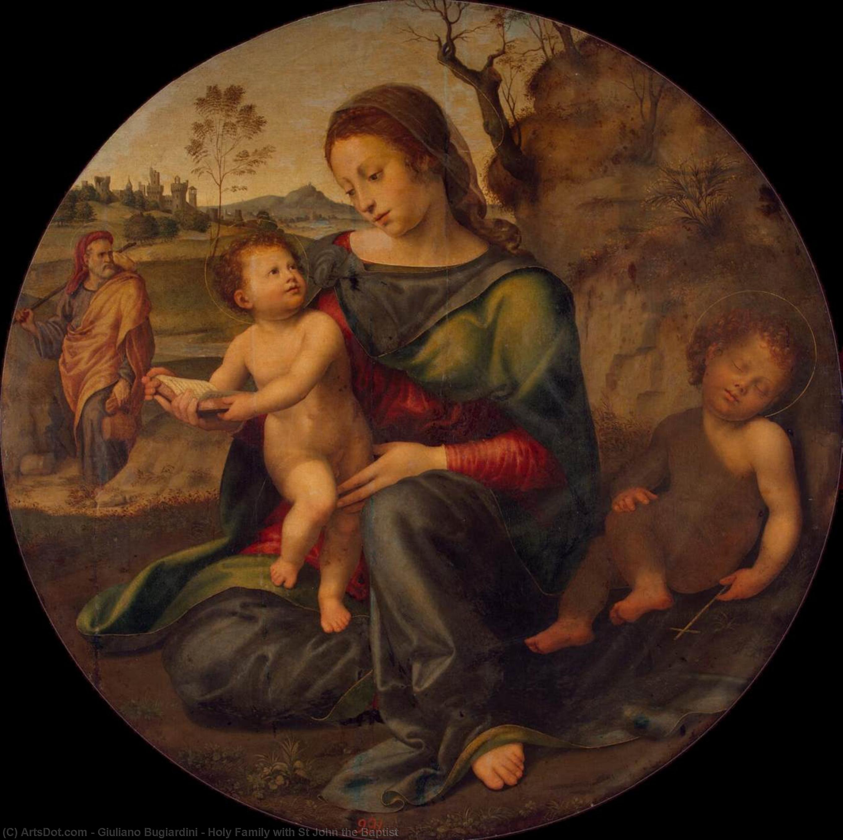 Buy Museum Art Reproductions Holy Family with St John the Baptist, 1520 by Giuliano Bugiardini (1475-1555, Italy) | ArtsDot.com