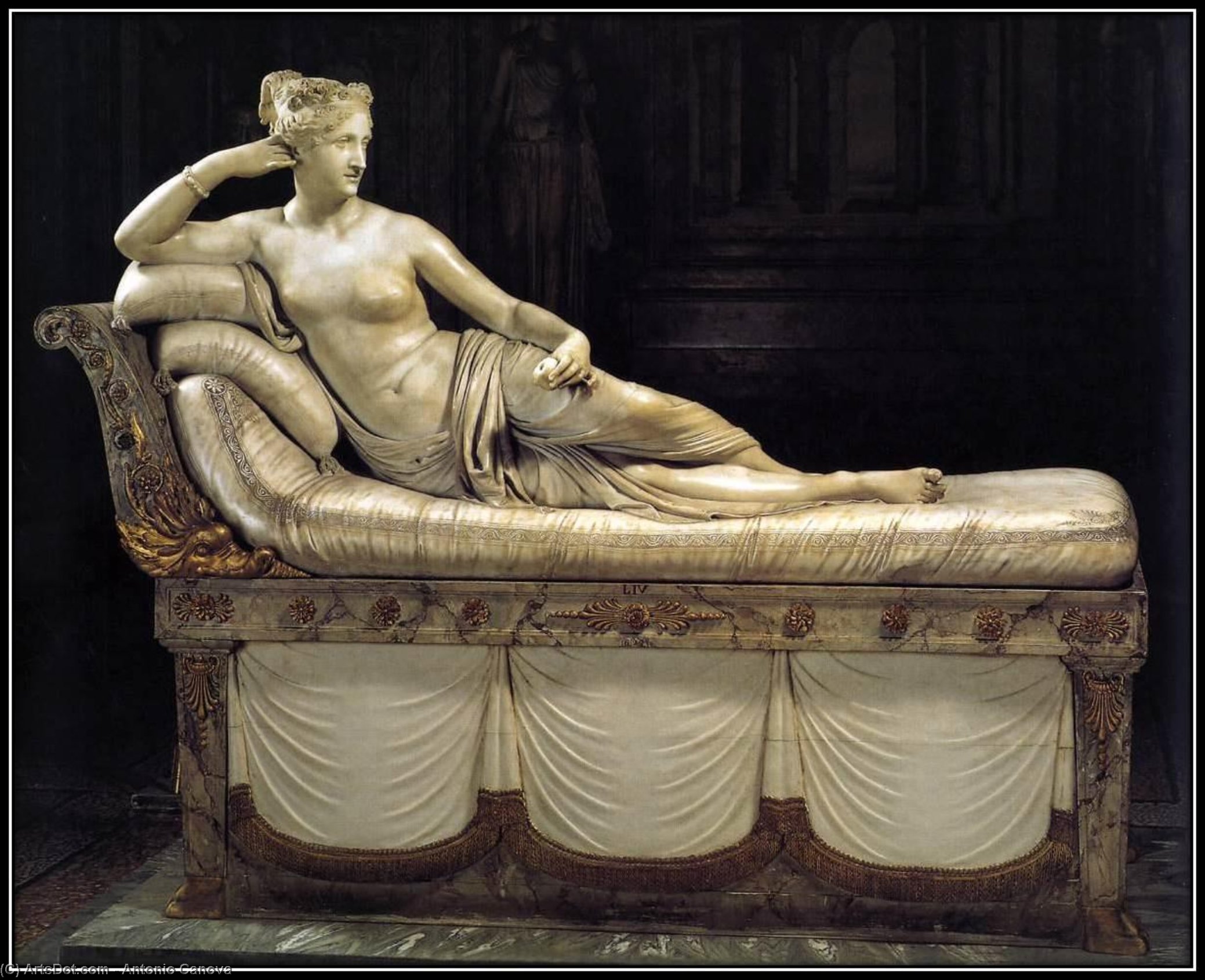 Order Art Reproductions Paolina Borghese as Venus Victrix, 1804 by Antonio Canova (1757-1822, Italy) | ArtsDot.com