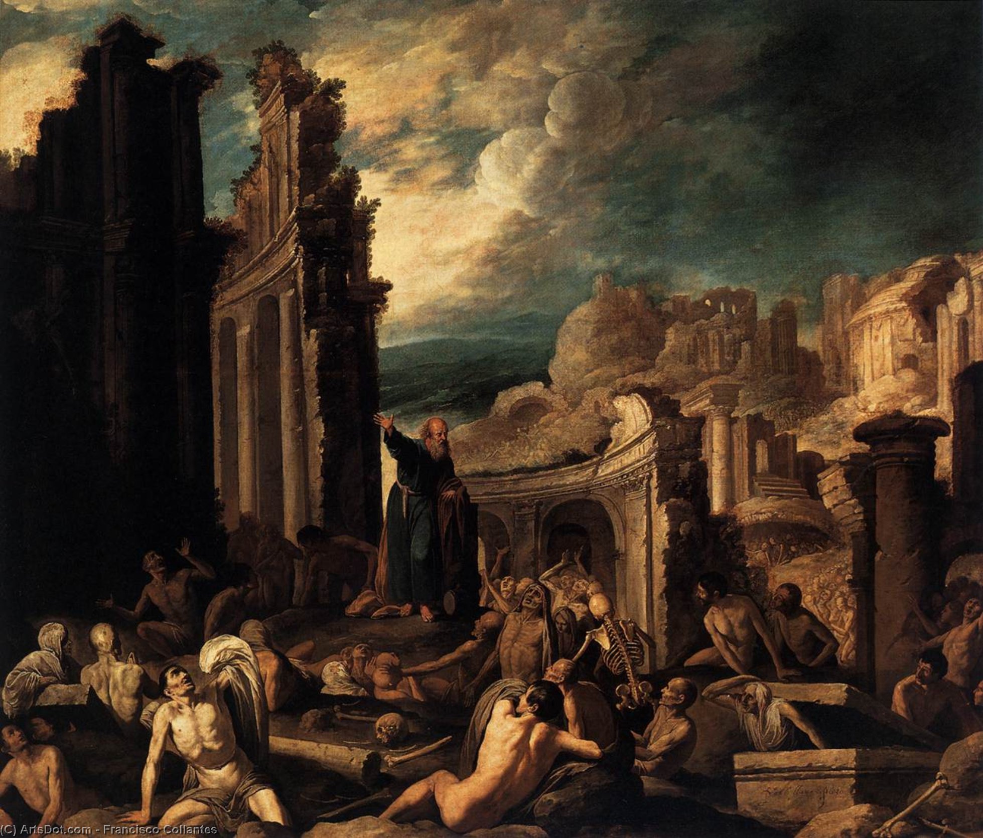 Order Paintings Reproductions The Vision of Ezekiel, 1630 by Francisco Collantes (1599-1656, Spain) | ArtsDot.com