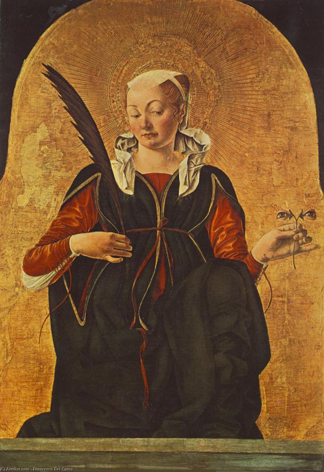 Order Art Reproductions Griffoni Polyptych: St Lucy, 1473 by Francesco Del Cossa (1436-1477, Italy) | ArtsDot.com