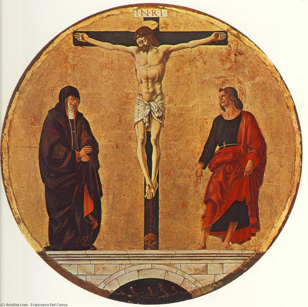 Order Oil Painting Replica Griffoni Polyptych: The Crucifixion, 1473 by Francesco Del Cossa (1436-1477, Italy) | ArtsDot.com