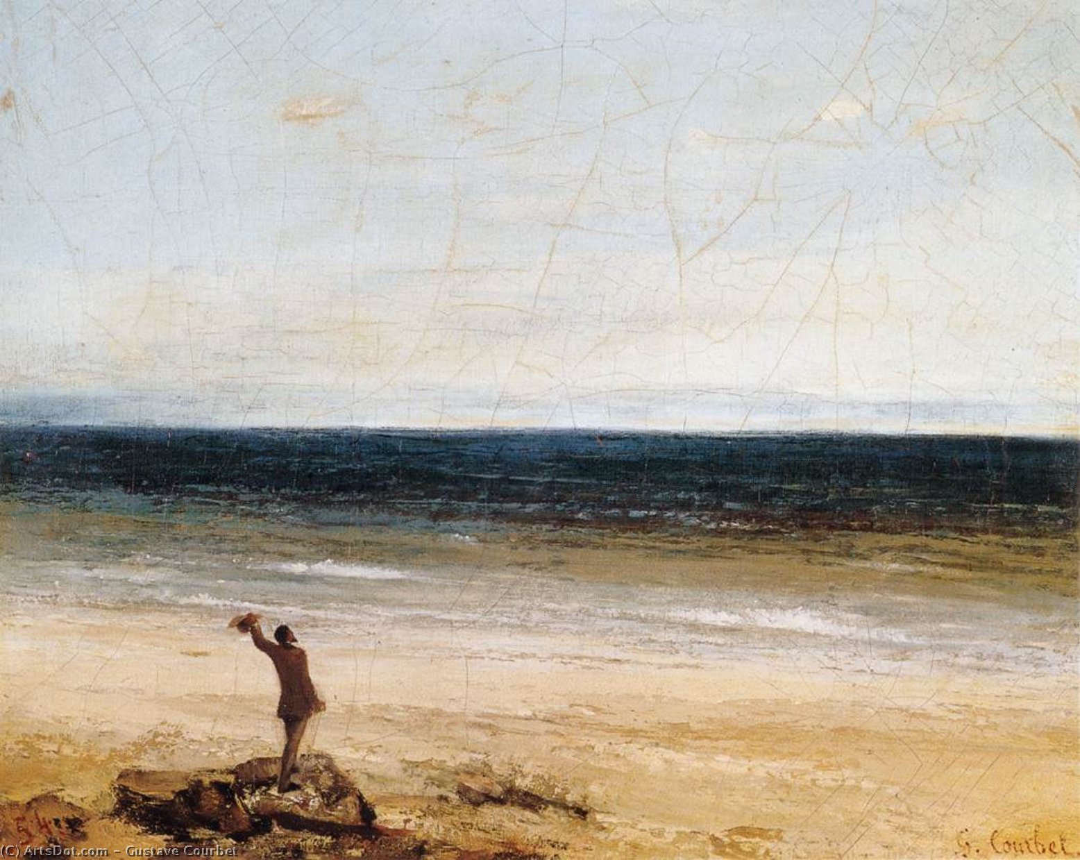 Pedir Reproducciones De Pinturas El Mar en Palavas, 1854 de Gustave Courbet (1819-1877, France) | ArtsDot.com