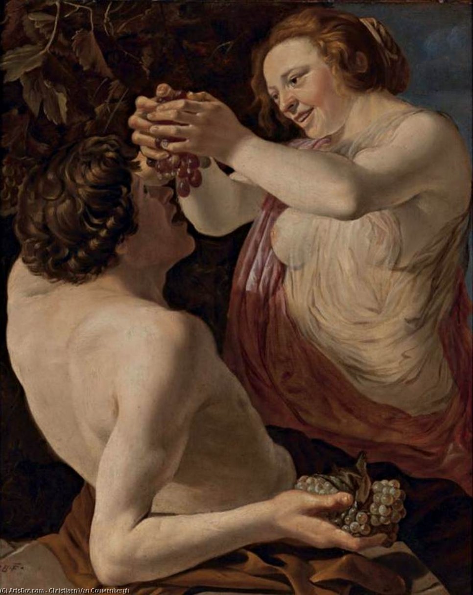 Order Oil Painting Replica Nymph and Satyr, 1626 by Christiaen Van Couwenbergh (1604-1667, Netherlands) | ArtsDot.com