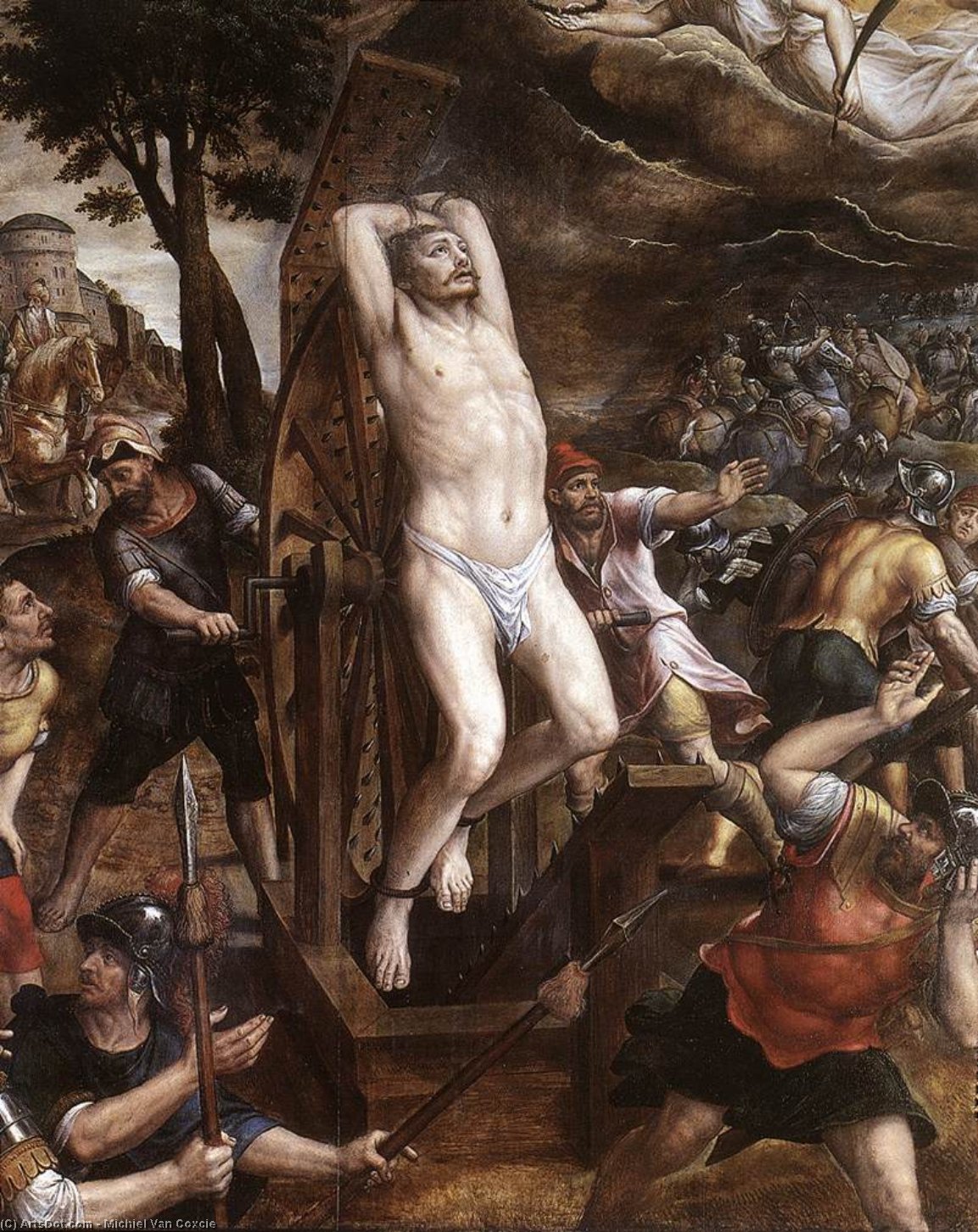 Order Paintings Reproductions The Torture of St George, 1580 by Michiel Van Coxcie (1499-1592, Belgium) | ArtsDot.com