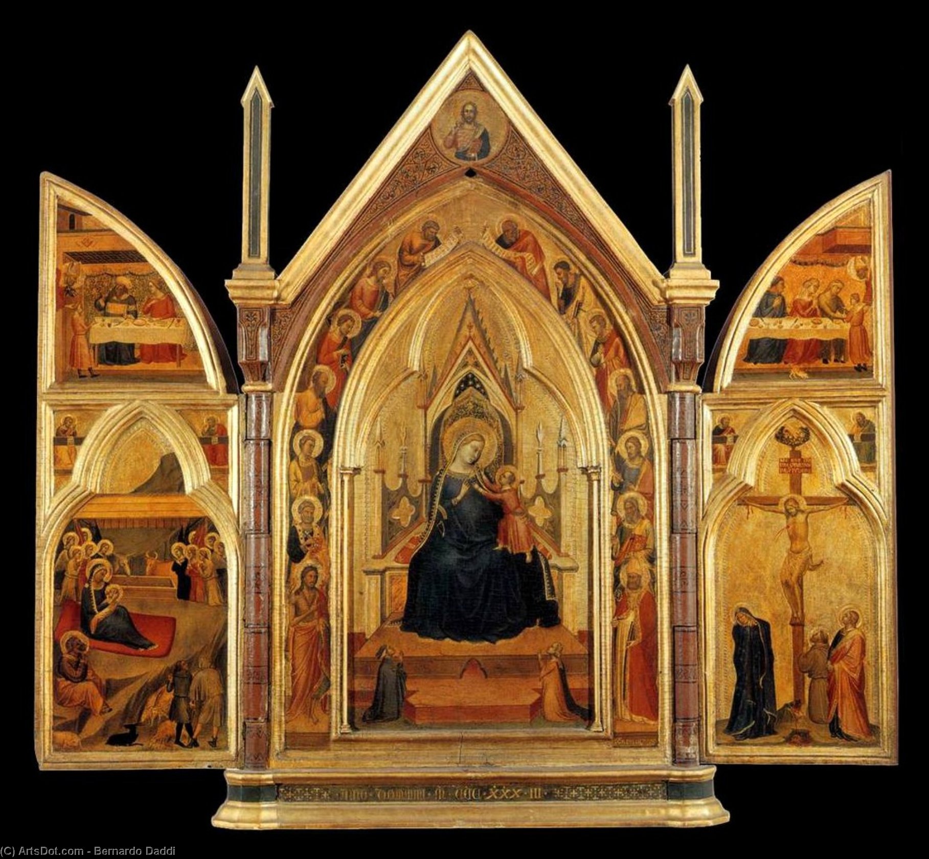 Order Art Reproductions Triptych, 1333 by Bernardo Daddi (1290-1348, Italy) | ArtsDot.com