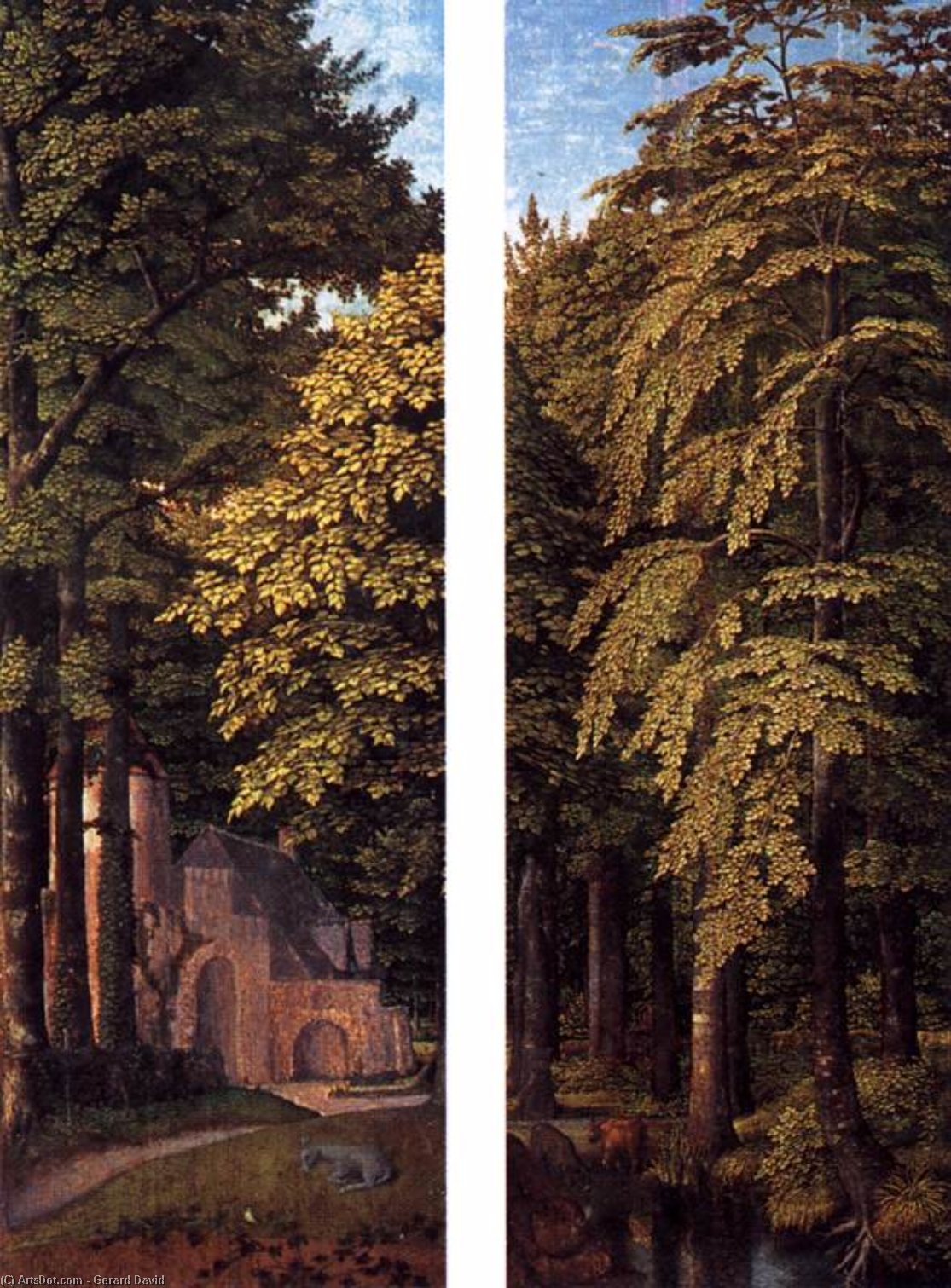Buy Museum Art Reproductions Forest scenes, 1505 by Gerard David (1450-1523, Netherlands) | ArtsDot.com