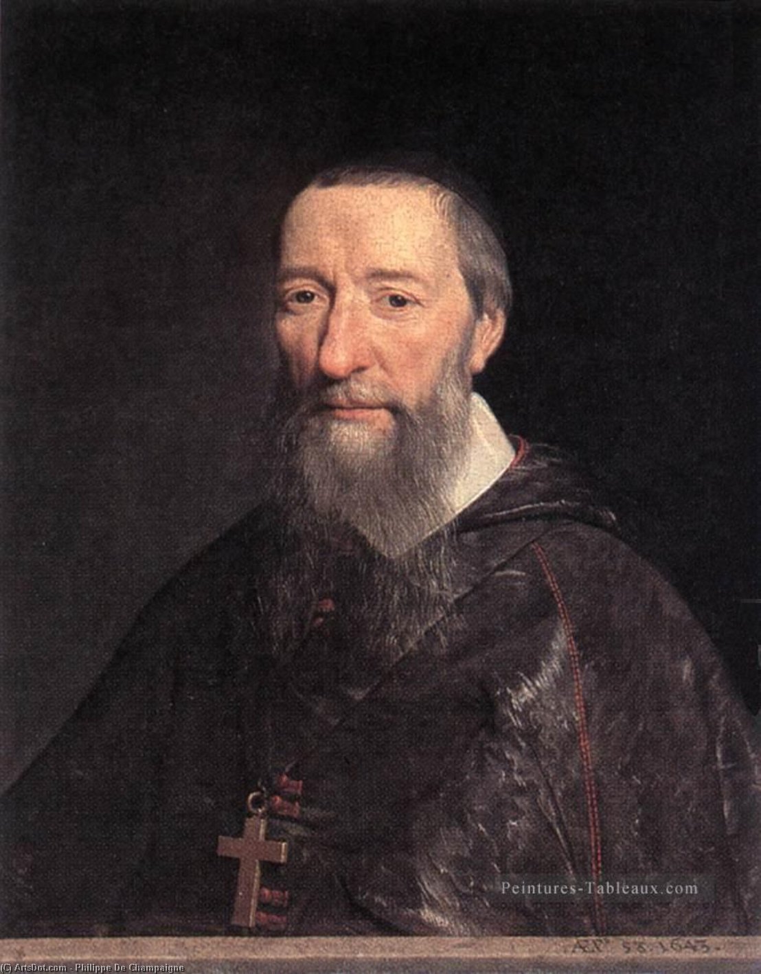 Order Artwork Replica Portrait of Bishop Jean-Pierre Camus, 1643 by Philippe De Champaigne (1602-1674, Netherlands) | ArtsDot.com