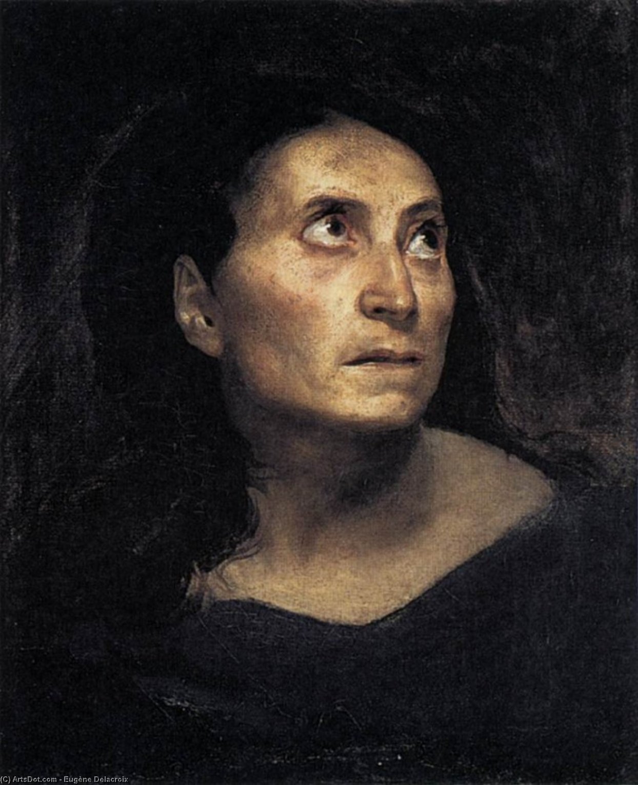 顺序 油畫 A Mad Woman 。, 1822 通过 Eugène Delacroix (1798-1863, France) | ArtsDot.com