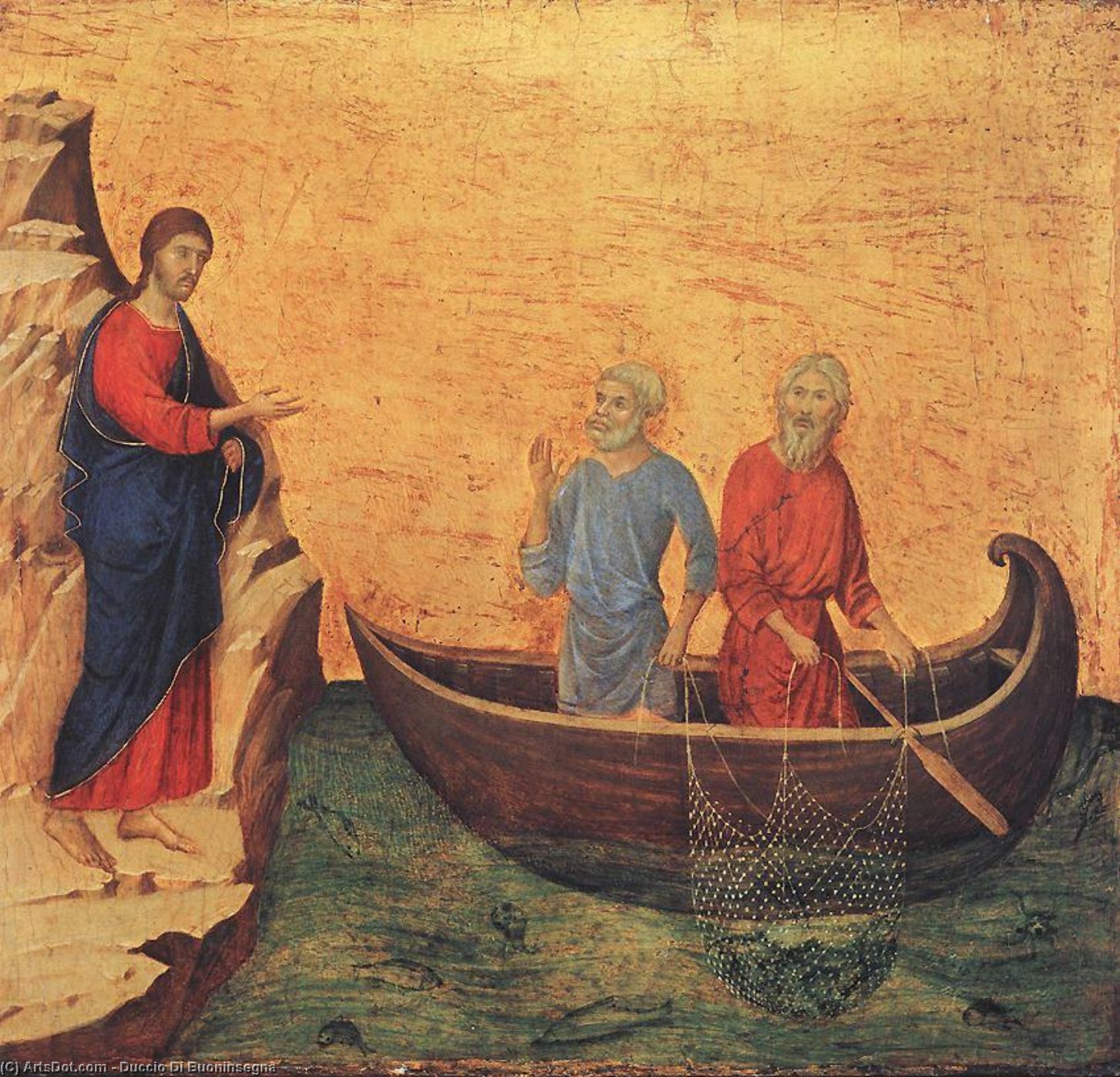 Order Art Reproductions Calling of Peter and Andrew, 1308 by Duccio Di Buoninsegna (1255-1319, Italy) | ArtsDot.com