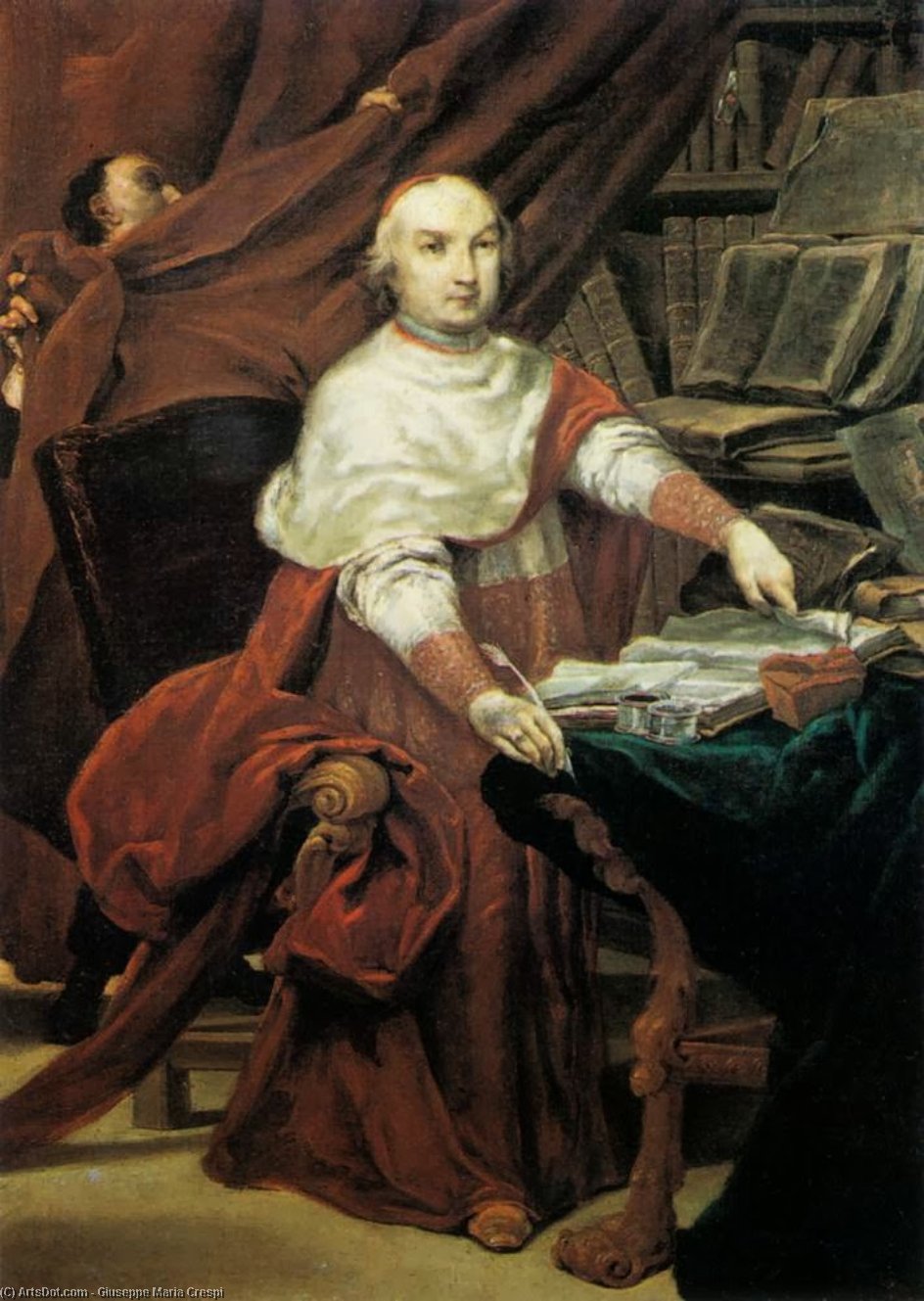 Buy Museum Art Reproductions Cardinal Prospero Lambertini, 1740 by Giuseppe Maria Crespi (1665-1747, Italy) | ArtsDot.com