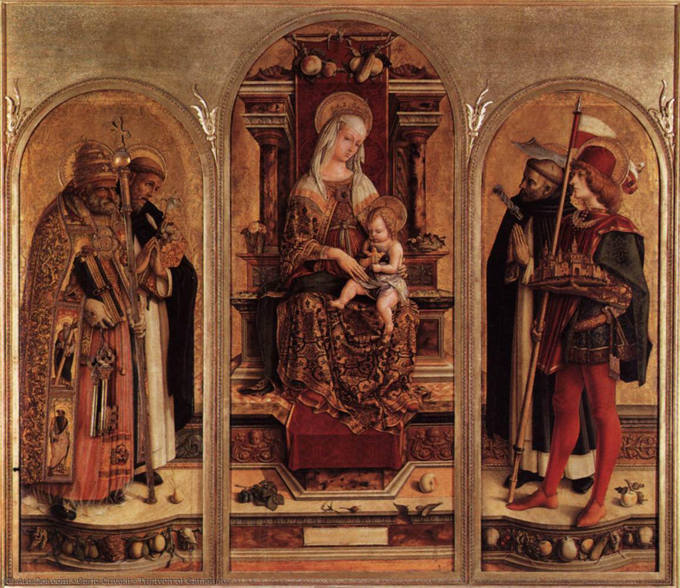 Buy Museum Art Reproductions Triptych of Camerino, 1482 by Carlo Crivelli (1435-1495, Italy) | ArtsDot.com