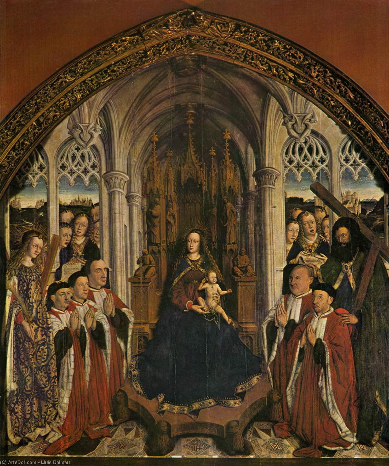 Order Oil Painting Replica Altarpiece of the Councillors, 1445 by Lluis Dalmau (1400-1460, Spain) | ArtsDot.com