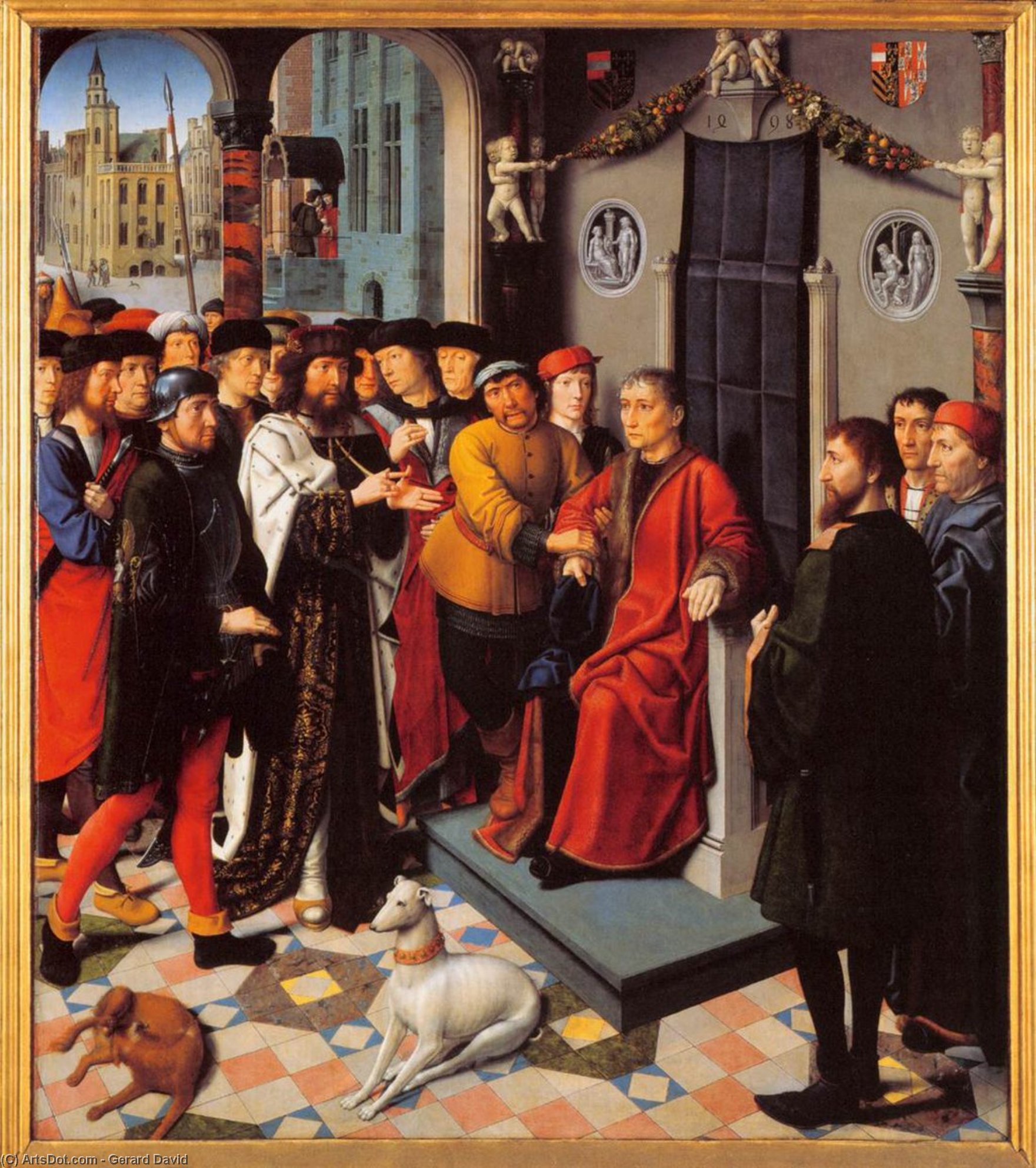 Buy Museum Art Reproductions The Judgment of Cambyses (left panel), 1498 by Gerard David (1450-1523, Netherlands) | ArtsDot.com