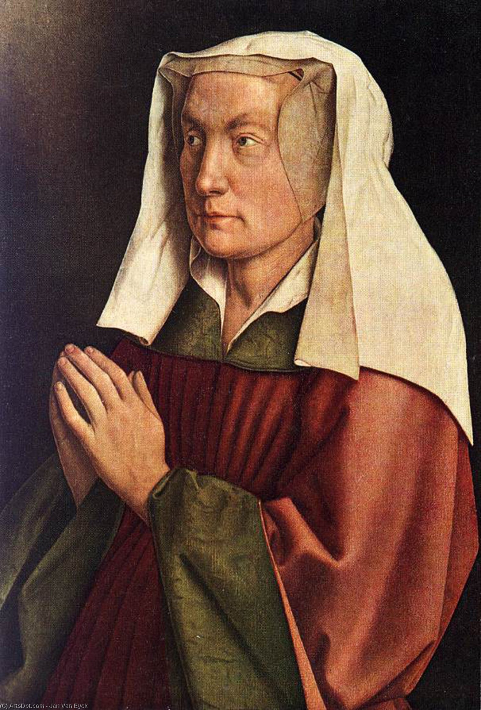 Buy Museum Art Reproductions The Ghent Altarpiece: The Donor`s Wife (detail), 1432 by Jan Van Eyck (1390-1441, Netherlands) | ArtsDot.com