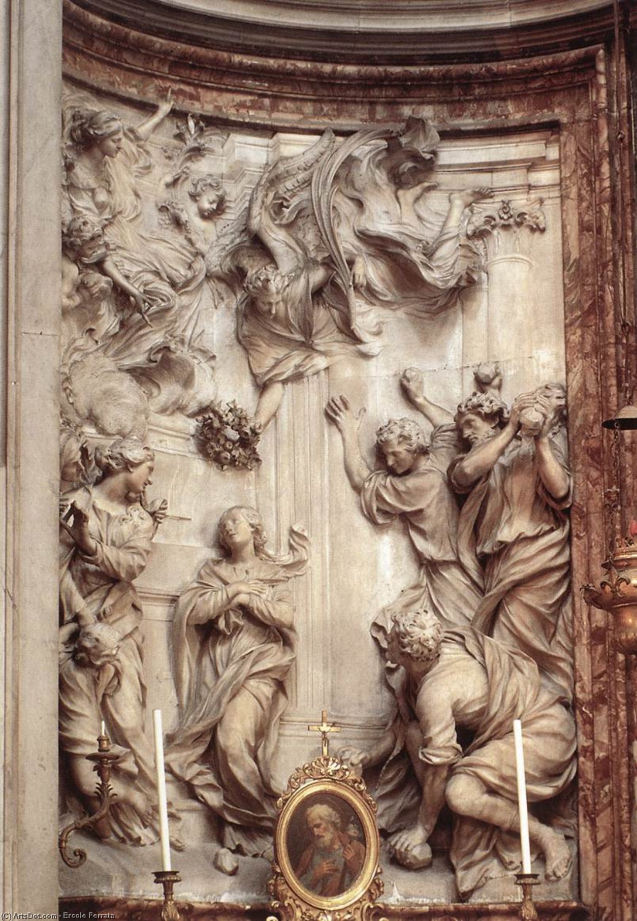 Buy Museum Art Reproductions Stoning of St Emerenziana, 1660 by Ercole Ferrata (1610-1686, Italy) | ArtsDot.com