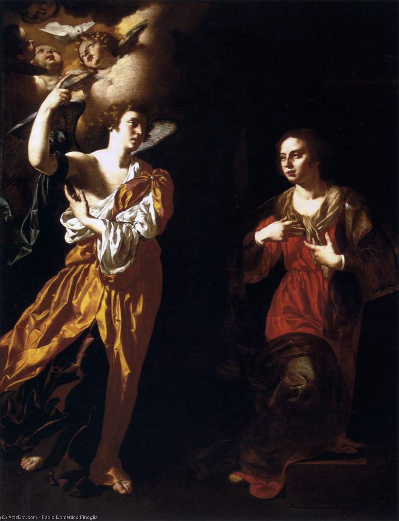 Buy Museum Art Reproductions Annunciation, 1630 by Paolo Domenico Finoglia (1590-1645, Italy) | ArtsDot.com