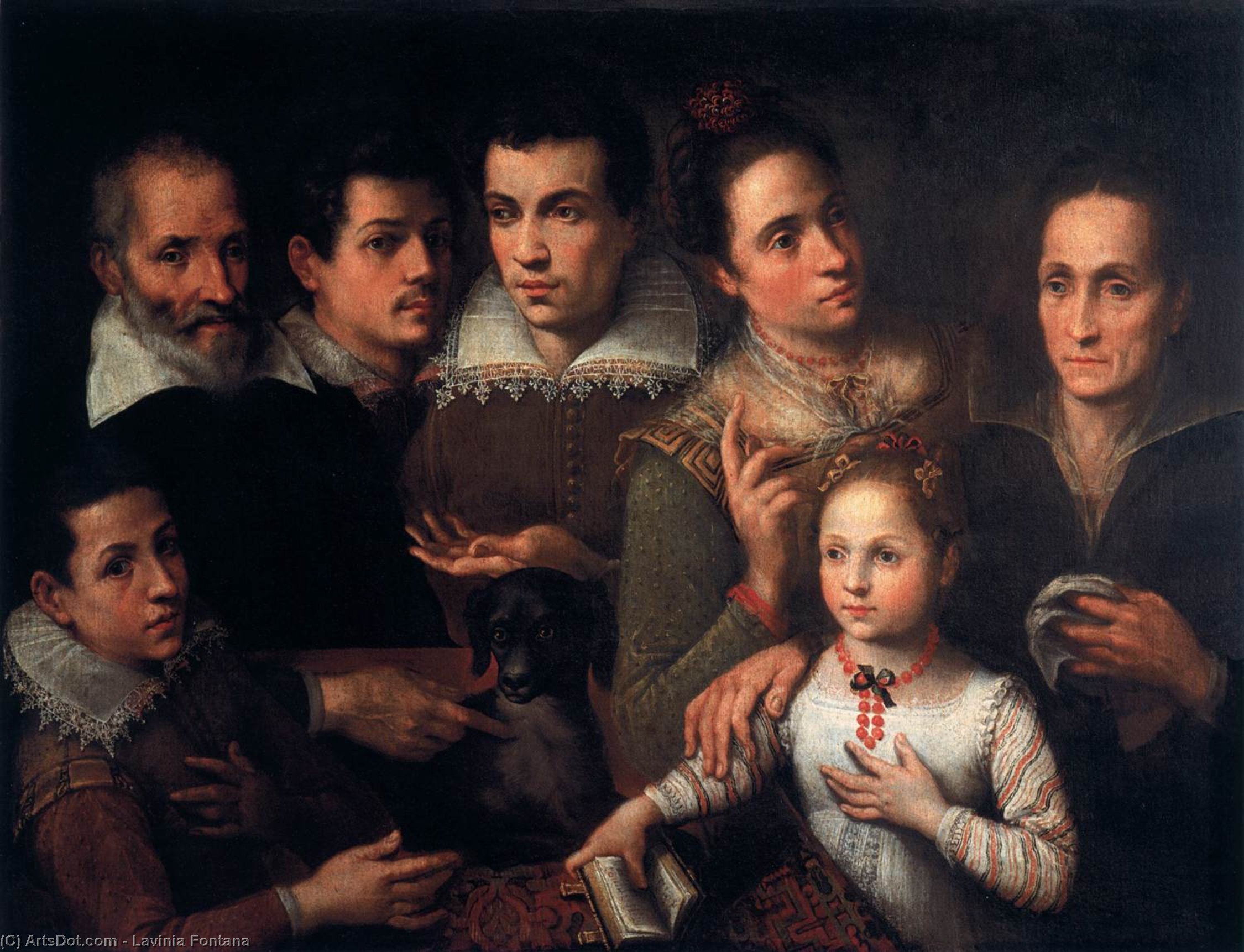 Order Art Reproductions Family Portrait, 1598 by Lavinia Fontana (1552-1614, Italy) | ArtsDot.com