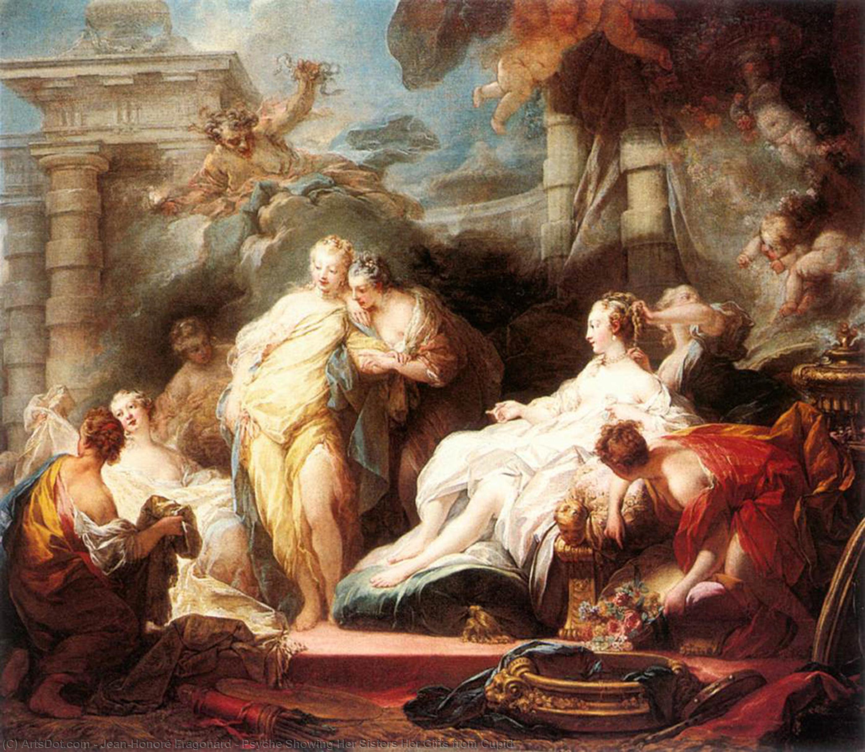 Order Artwork Replica Psyche Showing Her Sisters Her Gifts from Cupid, 1753 by Jean-Honoré Fragonard (1732-1806, France) | ArtsDot.com