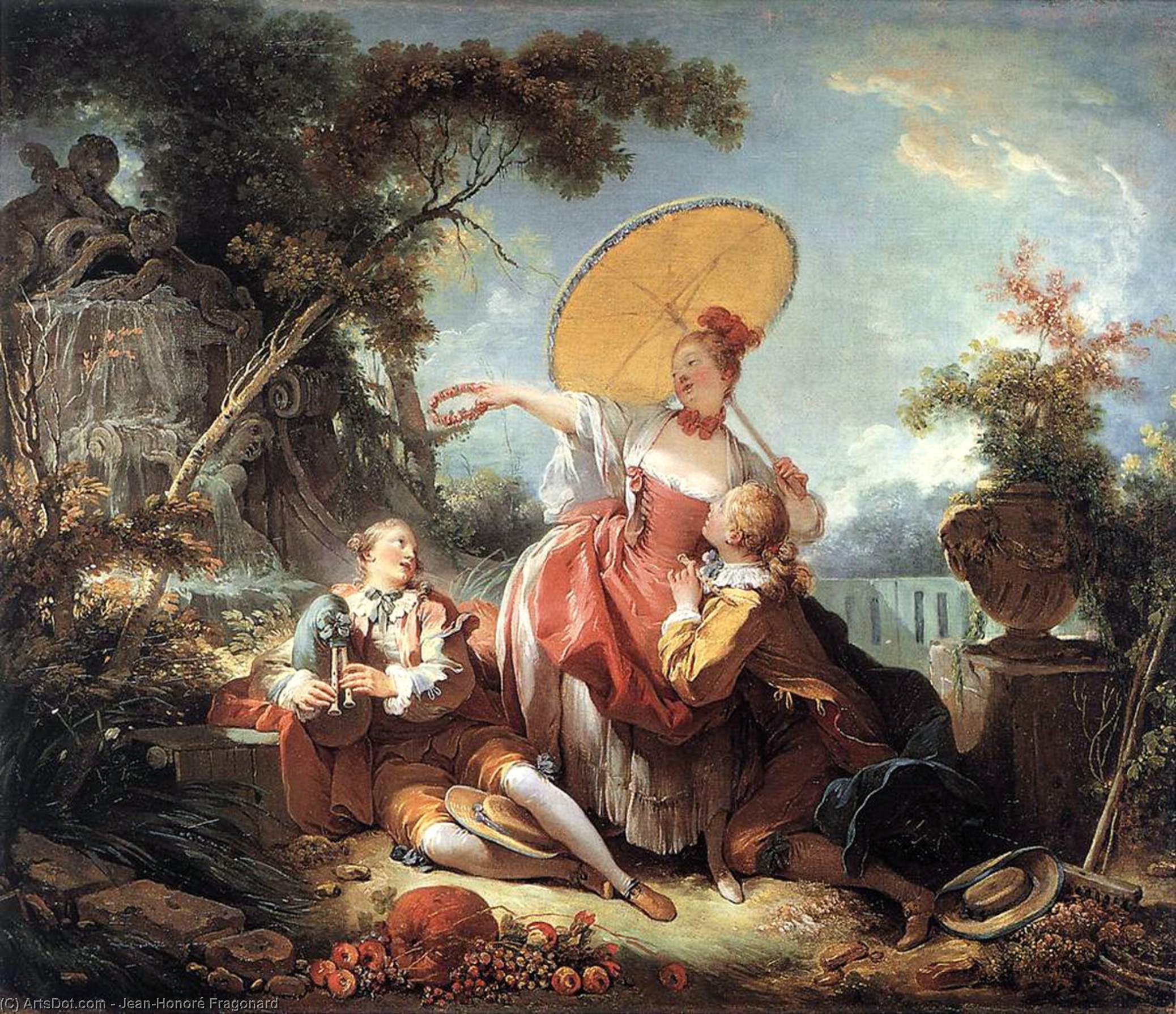 Order Art Reproductions The Musical Contest, 1754 by Jean-Honoré Fragonard (1732-1806, France) | ArtsDot.com