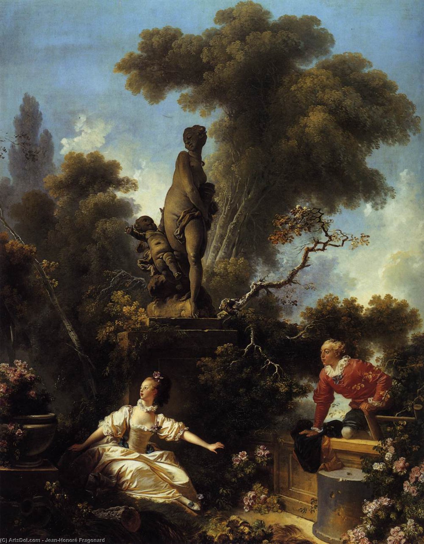 Order Oil Painting Replica The Progress of Love: The Meeting, 1773 by Jean-Honoré Fragonard (1732-1806, France) | ArtsDot.com