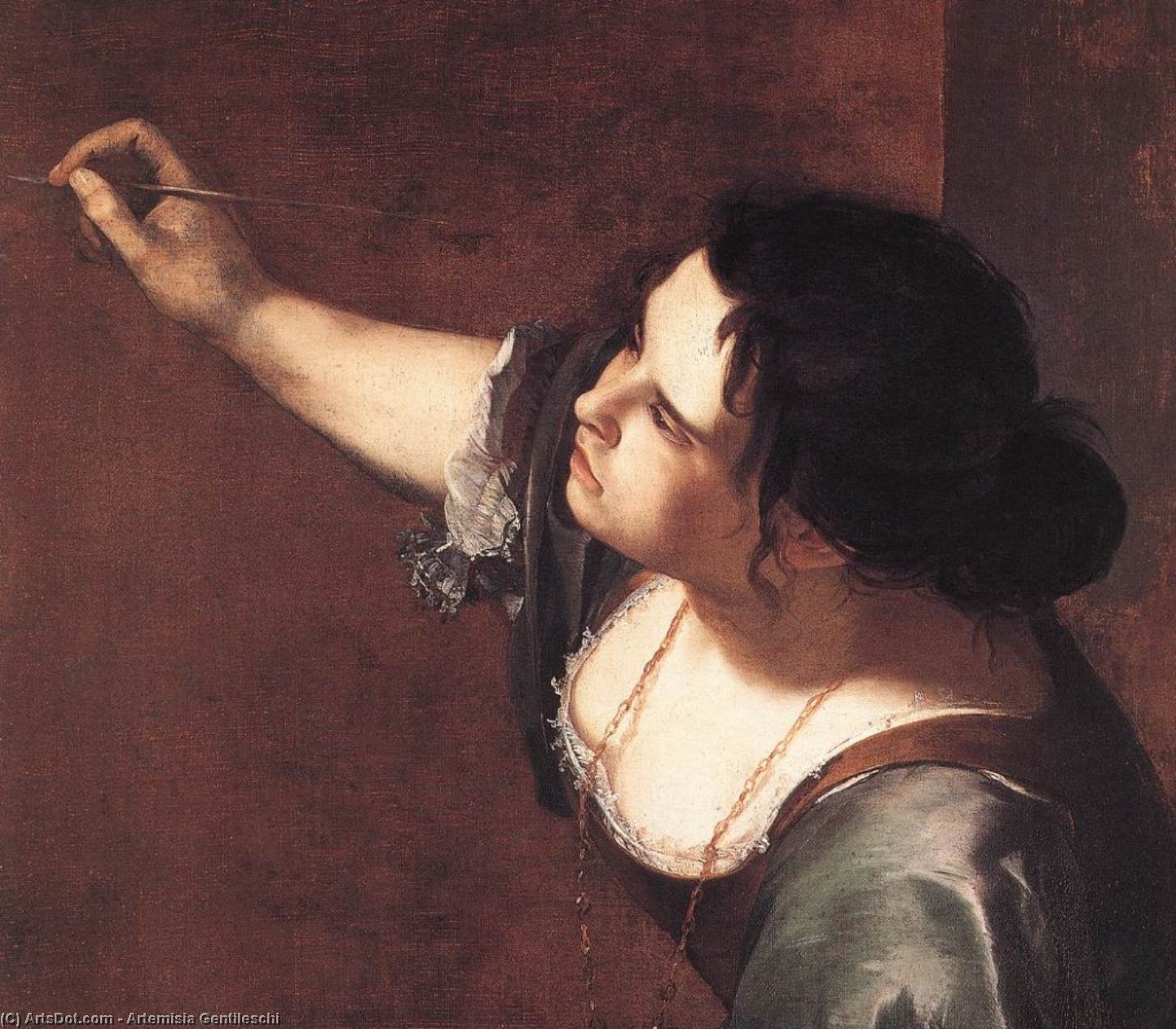 Order Oil Painting Replica Self-Portrait as the Allegory of Painting (detail), 1630 by Artemisia Gentileschi (1593-1656, Italy) | ArtsDot.com