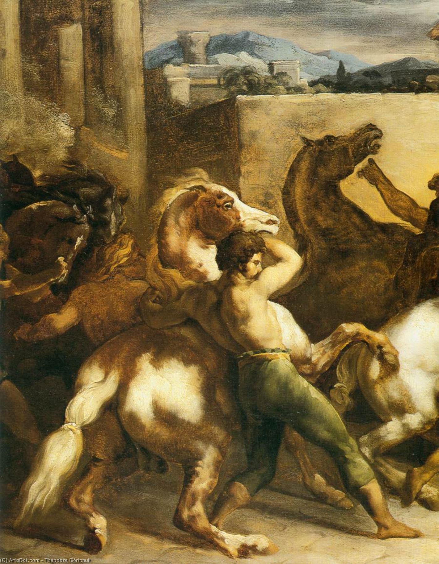Order Oil Painting Replica Riderless Horse Races (detail), 1817 by Jean-Louis André Théodore Géricault (1791-1824, France) | ArtsDot.com