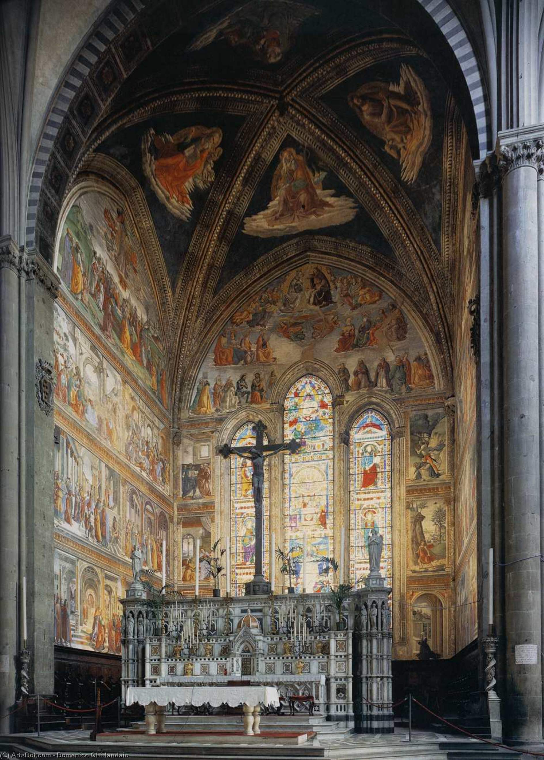 Buy Museum Art Reproductions View of the Tornabuoni Chapel, 1485 by Domenico Ghirlandaio (1449-1494, Italy) | ArtsDot.com