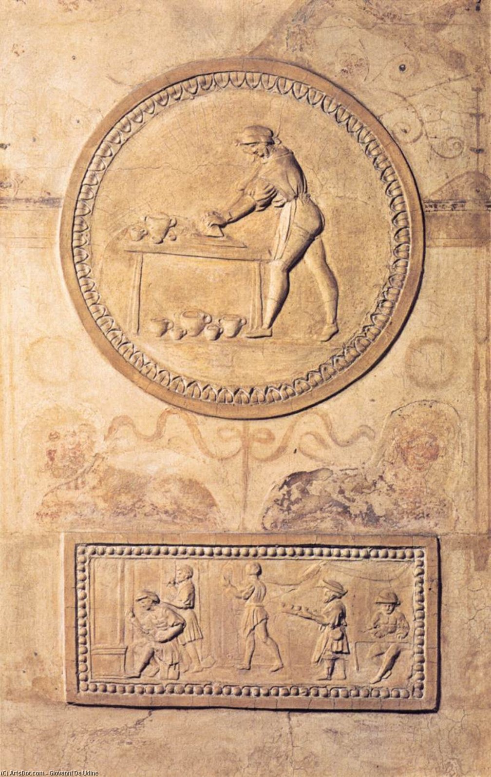 Order Oil Painting Replica Stucco Reliefs in a Pilaster, 1518 by Giovanni Da Udine (1475-1535, Italy) | ArtsDot.com