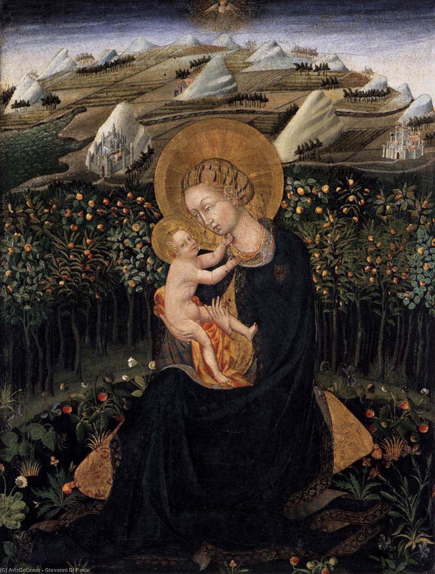 Order Oil Painting Replica Madonna of Humility (Virgin and Child), 1442 by Giovanni Di Paolo (1403-1482, Italy) | ArtsDot.com