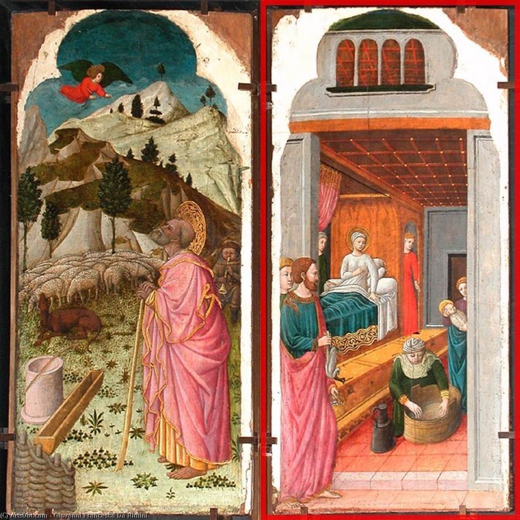 Order Art Reproductions The Angel Appearing to Joachim The Birth of the Virgin, 1440 by Giovanni Francesco Da Rimini (1425-1470, Italy) | ArtsDot.com