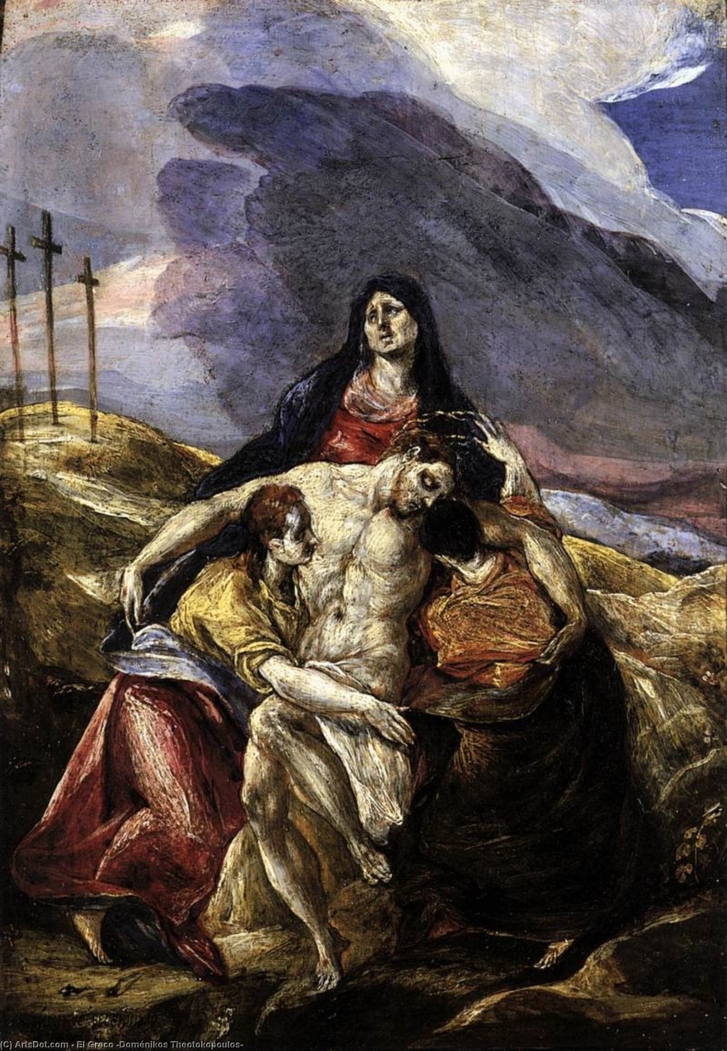 顺序 畫複製 Pietà (The Lamentation of Christ), 1571 通过 El Greco (Doménikos Theotokopoulos) (1541-1614, Greece) | ArtsDot.com