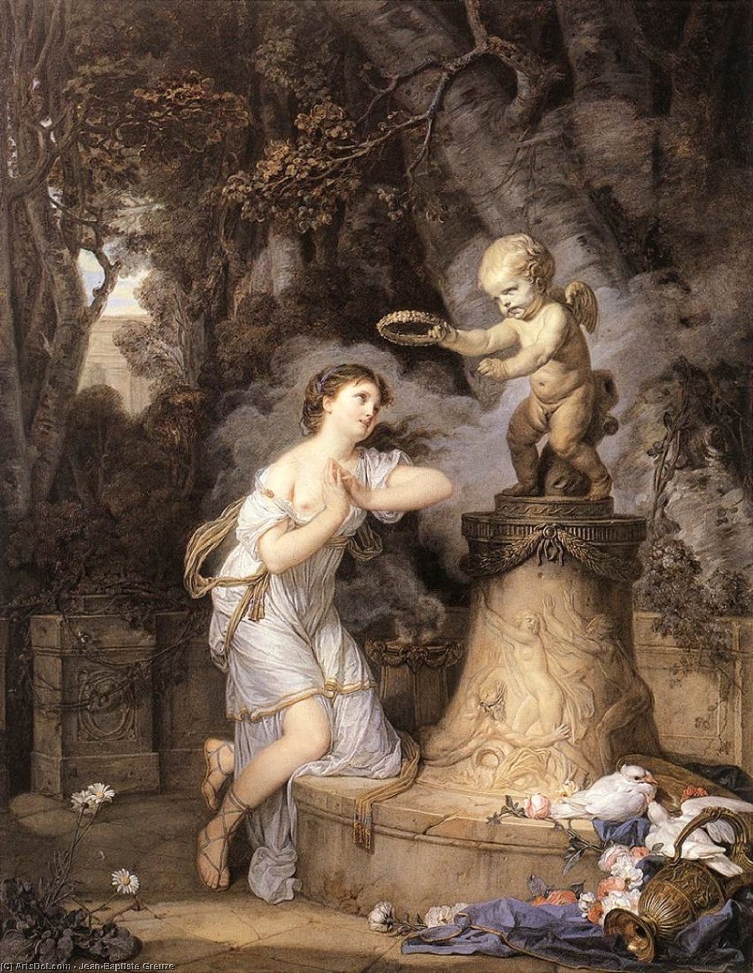 Buy Museum Art Reproductions Votive Offering to Cupid, 1767 by Jean-Baptiste Greuze (1725-1805, France) | ArtsDot.com