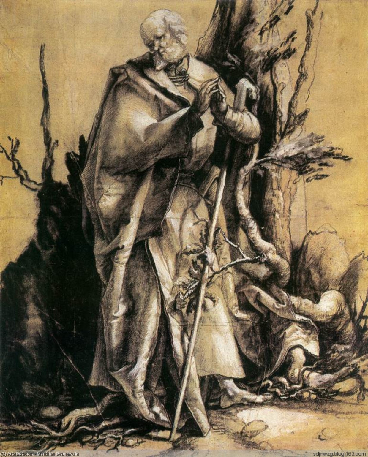 Order Oil Painting Replica St John in the Forest, 1515 by Matthias Grünewald (1480-1528, Germany) | ArtsDot.com