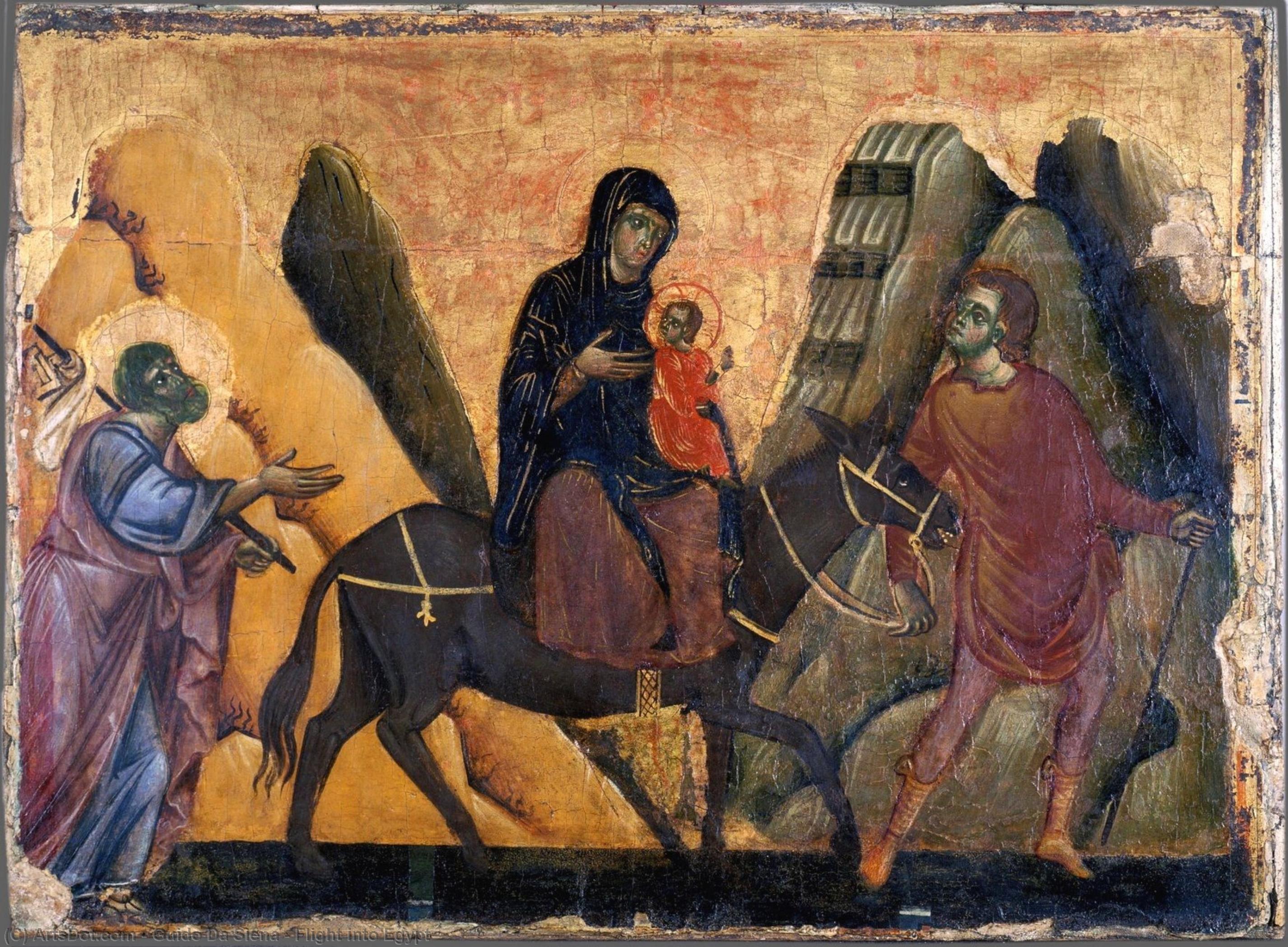 Buy Museum Art Reproductions Flight into Egypt, 1270 by Guido Da Siena (1230-1290, Italy) | ArtsDot.com