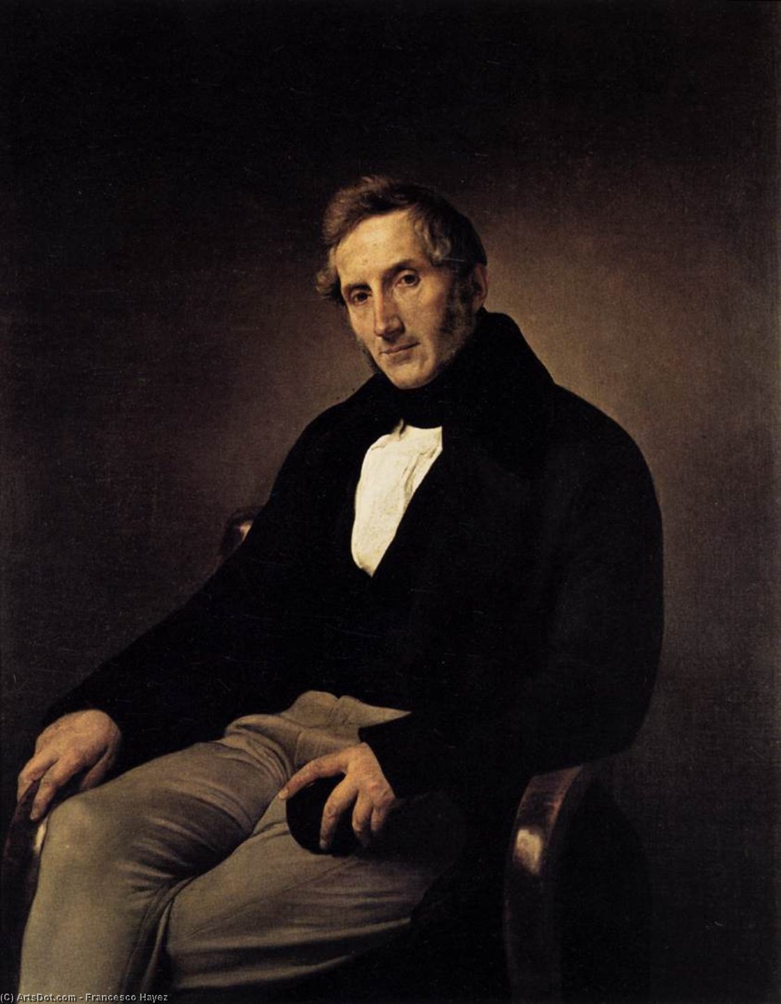 Order Art Reproductions Portrait of Alessandro Manzoni, 1841 by Francesco Hayez (1791-1882, Italy) | ArtsDot.com