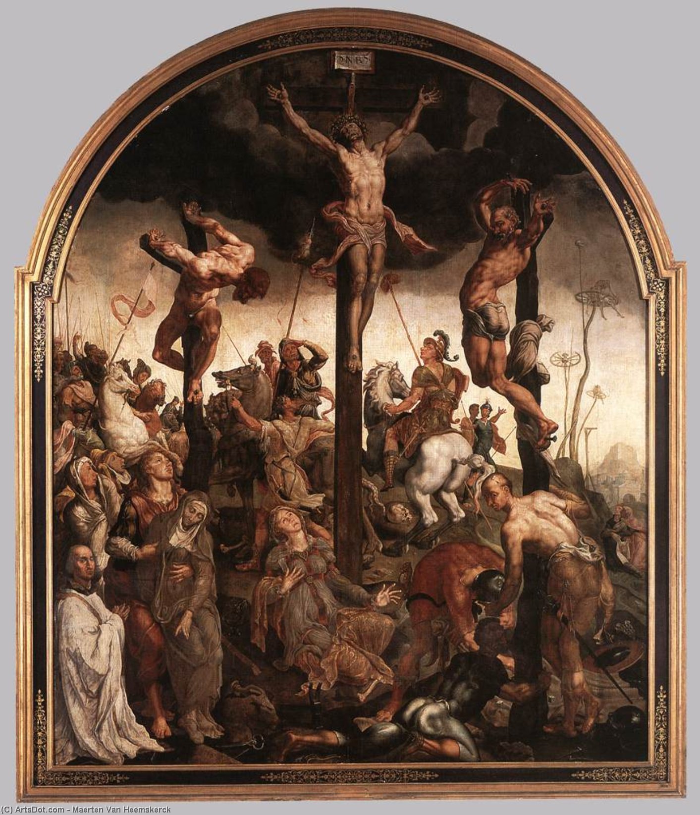 Order Paintings Reproductions The Crucifixion, 1543 by Maarten Van Heemskerck | ArtsDot.com