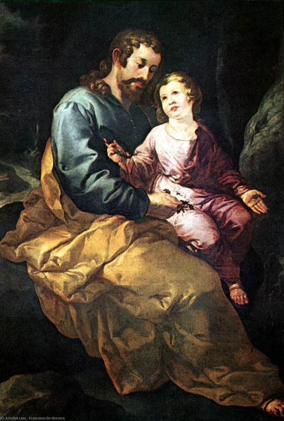 Buy Museum Art Reproductions St Joseph and the Christ Child, 1648 by Francisco De Herrera (1622-1685, France) | ArtsDot.com
