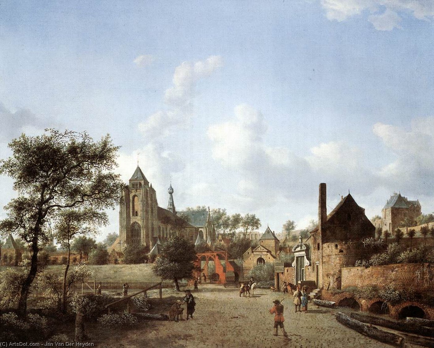 Order Art Reproductions Approach to the Town of Veere, 1665 by Jan Van Der Heyden (1637-1712, Netherlands) | ArtsDot.com