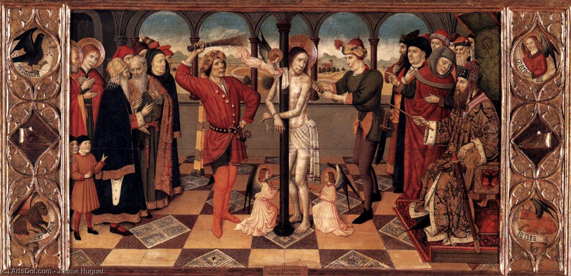 Order Oil Painting Replica The Flagellation of Christ, 1450 by Jaume Huguet (1412-1492, Spain) | ArtsDot.com