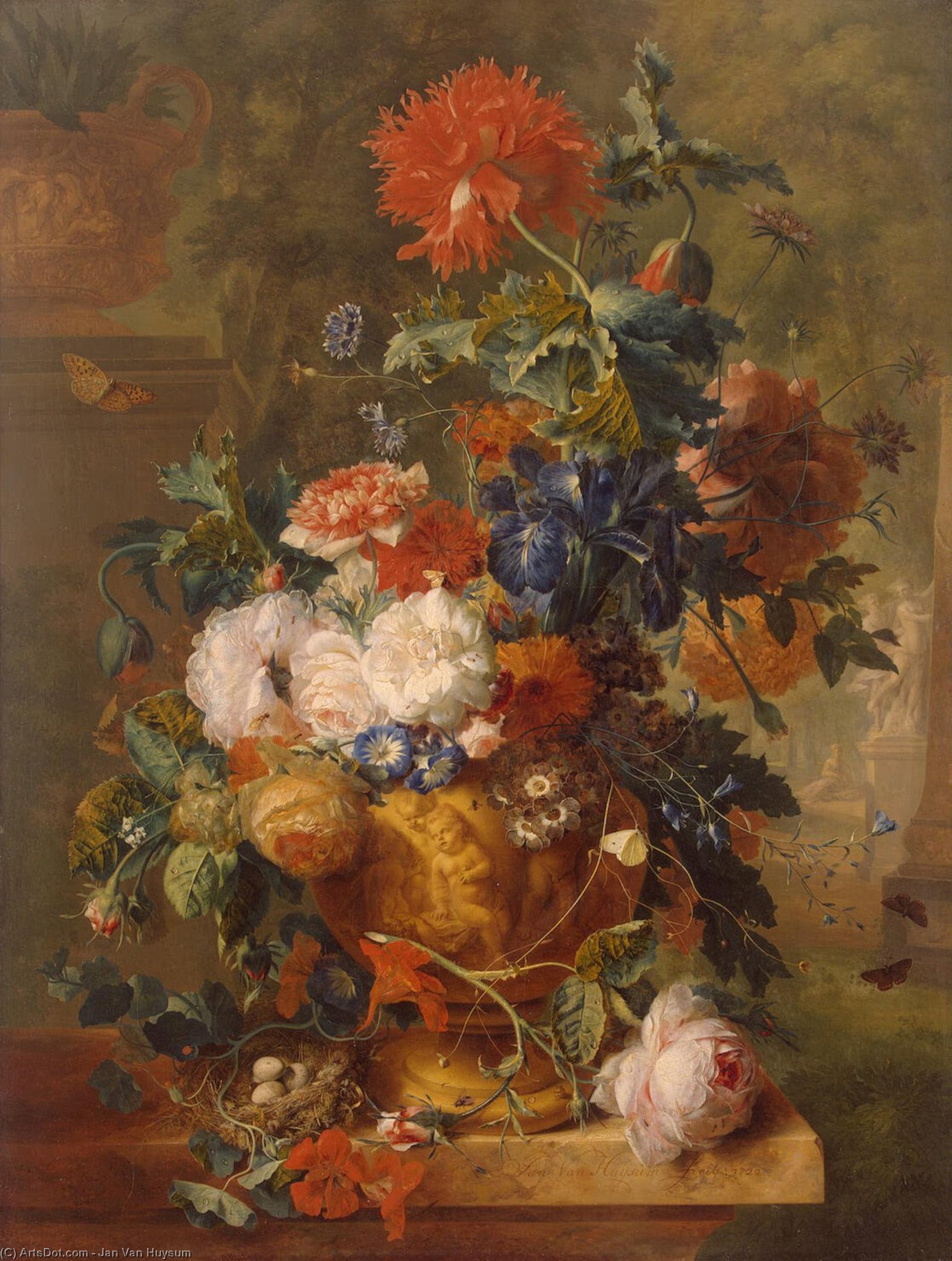 Buy Museum Art Reproductions Flowers, 1722 by Jan Van Huysum (1682-1749, Netherlands) | ArtsDot.com